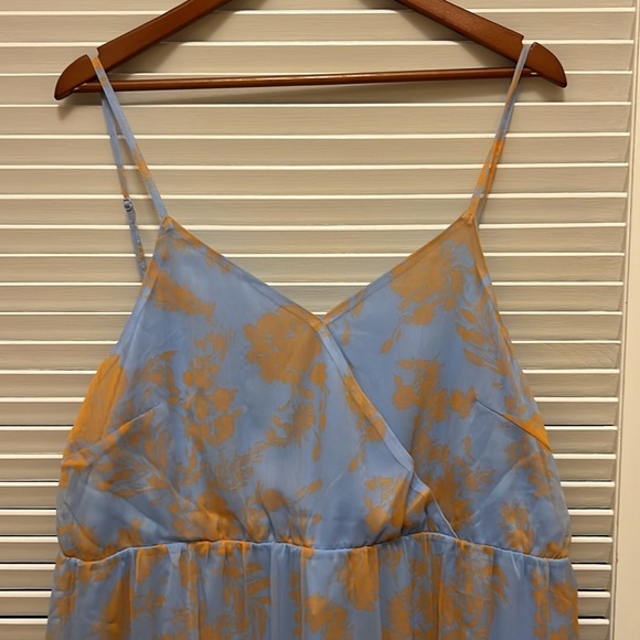 3.  Vero Moda Curve Kaya Sleeveless Ruffle Trim Dress in Blue Bella, Size 18W - Picture 5 of 12